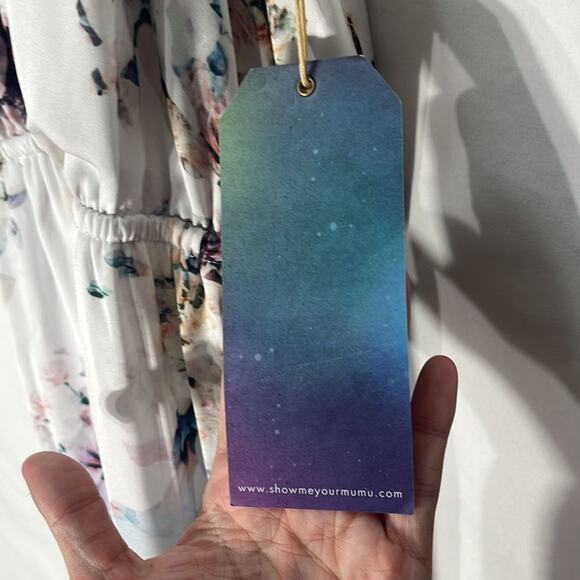 NWT Show Me Your Mumu Bouquet Beauty White Floral Heather Halter Dress Small - Picture 6 of 13